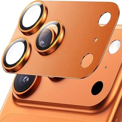 Metal Tempered Glass Lens Protector Orange Full Cover Back Camera Protective Film Anti Scratch HD for iPhone 17Pro/17 Pro Max