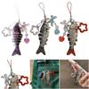 1-5PCS Fish Keychains Lovely Jewelry Fish Star Keychain 2D Flat Acrylic Fishing Lure Keyring Birthday Gifts for Fishing Lovers