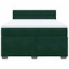 Exclusive House - Slatted Bed Base and Mattress Dark Green 140x190cm Velvet