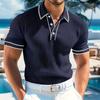 Herren einreihiges Kragen Kurzarm Freizeit Sport T-Shirt