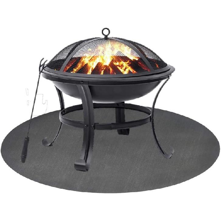 Fire Pit Mat,Bonfires,Lawn,Patio,Chiminea,Deck Defender,Under Grill Mat,BBQ Mat,Heat Shield,Fire Resistant Pad for Outdoors (58 Inch Round)
