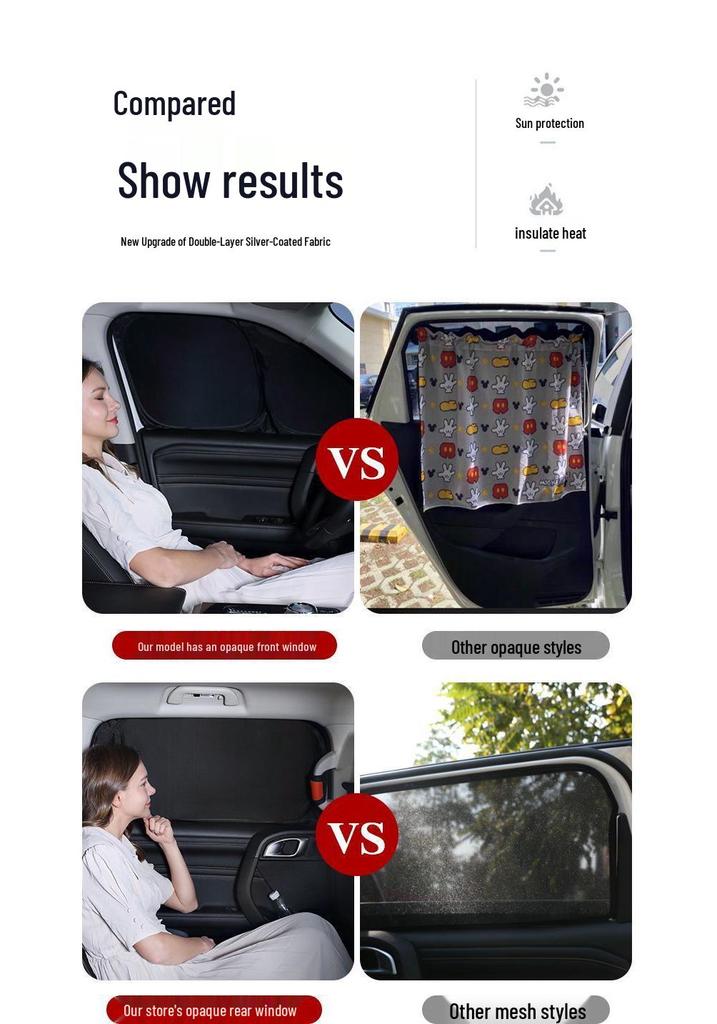 E18 Car Sunshade Blackout Curtains for Heat Insulation & Privacy