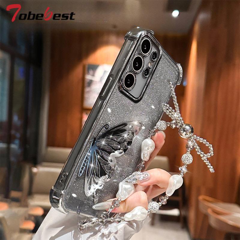 Husă Brățară Laser Fluture Placată Antishock pentru Samsung Galaxy A17 A07 A16 A26 A36 A56 A06 A15 A25 A35 A55 A14 A24 A34 A54