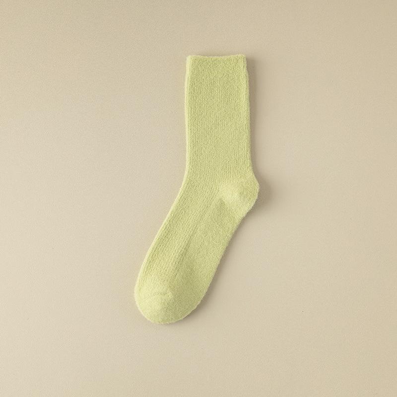 Female Autumn and Winter Thickened Warm Coral Velvet Towel Floor Sleeping Long Tube Socks