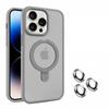 Mat Halka Tutucu Cam Lens Telefon Kılıfı iPhone 15 14 13 12 11 Pro Max Plus Magsafe Kablosuz Manyetik Sert Tampon Kapak