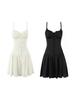 Ruffled French Style White Camisole Dress: Slimming Retro Short Skirt for Women