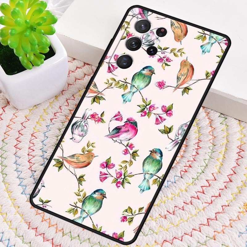 Hummingbird print Silicone Phone Case For Samsung Galaxy note 10 pro S26 S25 S24 S23 S22 S21 Plus S25Ultra Capa Cover