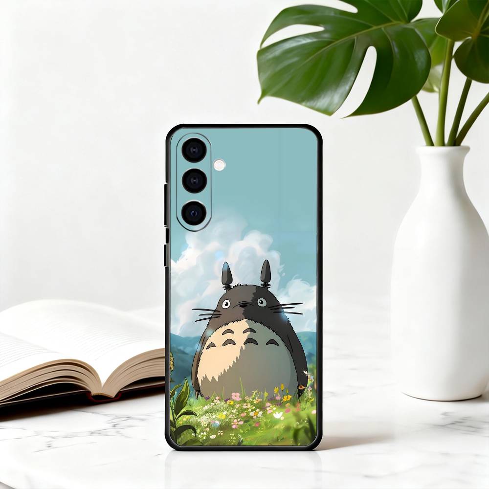 Cute Fat Cat T-Totoro-ct Phone Case For Samsung Galaxy A73,A72,A71,A70,A53,A52,A51,Others Soft Black Cover