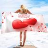 Valentine's Day Beach Towel Bath Sheet Towels Love Hearts Oversized Microfiber Sandless Beach Towels for Swimming Extra Large