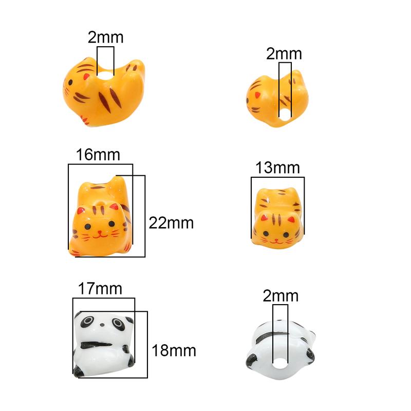 Ceramic Vertical Hole Hand-painted Beads Loose Spacer Charms for DIY Bracelet Necklace Jewelry Making Accessories