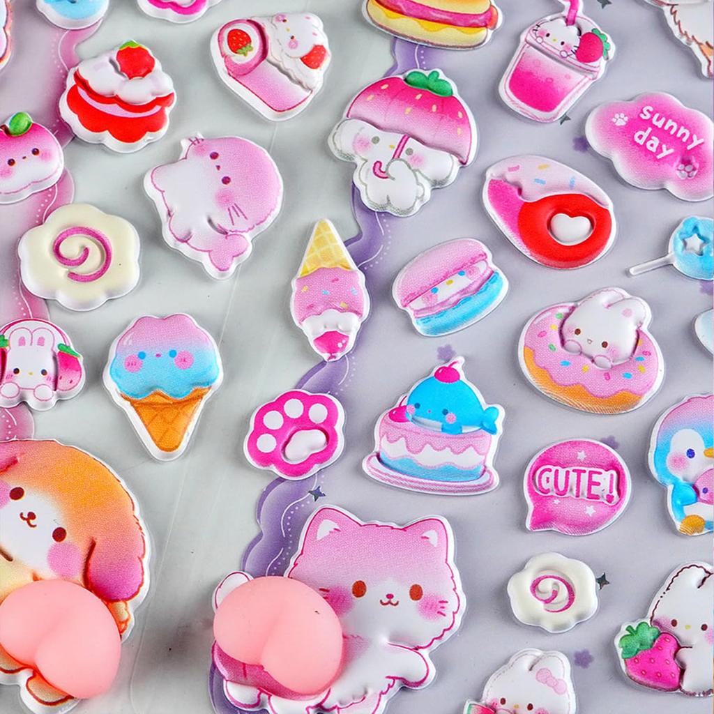 Set of 2 Cute Squishy Butt Squishy Animal Perfect for Phone DIY and Gifts for Kids and Girls Stickers, 3D, Characters, Cases, Notebooks, Diaries,