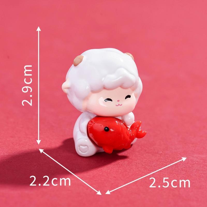 2027 Chinese Zodiac Goat Lunar Diy Animal Fairy Home Garden Decoration Miniature Items Figurines Ornaments Room Decor