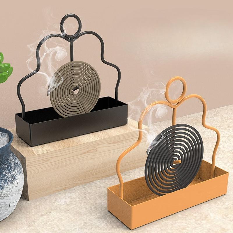 Iron Mosquito Coil Holder Incense Storage Rack Coil Incense Burner Frame Rack For Household Bedroom Patio Repellent Accessories