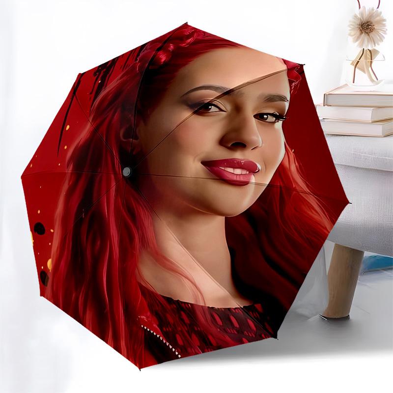 Redhead, Artistic Portrait- Automatic Opening and Closing, 8-rib Structure Portable Umbrella, Suitable for Men and Women In All Seasons - Pe