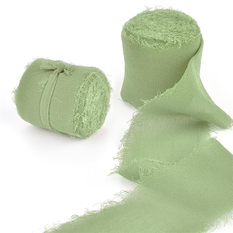 5M Handgefertigtes Ausgefranstes Satin Chiffon Seidenband Für Hochzeitseinladung Verpackung Sträuße Geburtstagsfeier Dekorationen Geschenke