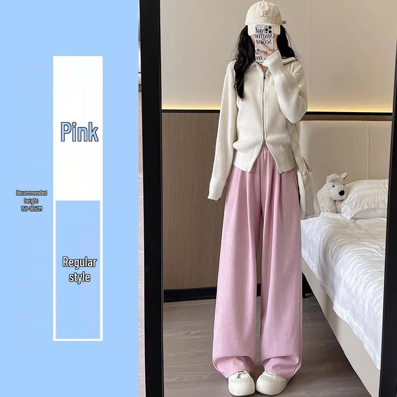 Women's Ice Silk High-Waist Wide Leg Trousers - Summer 2025 Collection