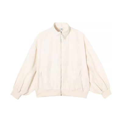 Nfuse Jackets Solid Color Loose Fit Lapel Zipper Jacket Women Jackets Snow-White 628392-87
