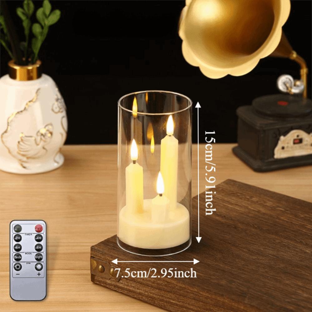 Transparent Lampshade LED Electronic Candles 3 in 1 Design Flickering LED Candles Wedding Decor