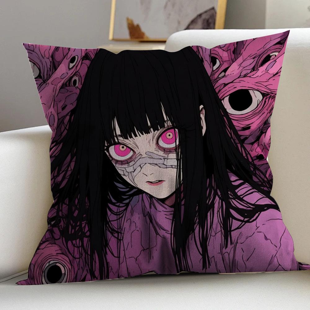 Japan Manga Junji Ito Tomie Personalized Picture Text Home Decorative Pillows Household Gifts 45x45cm