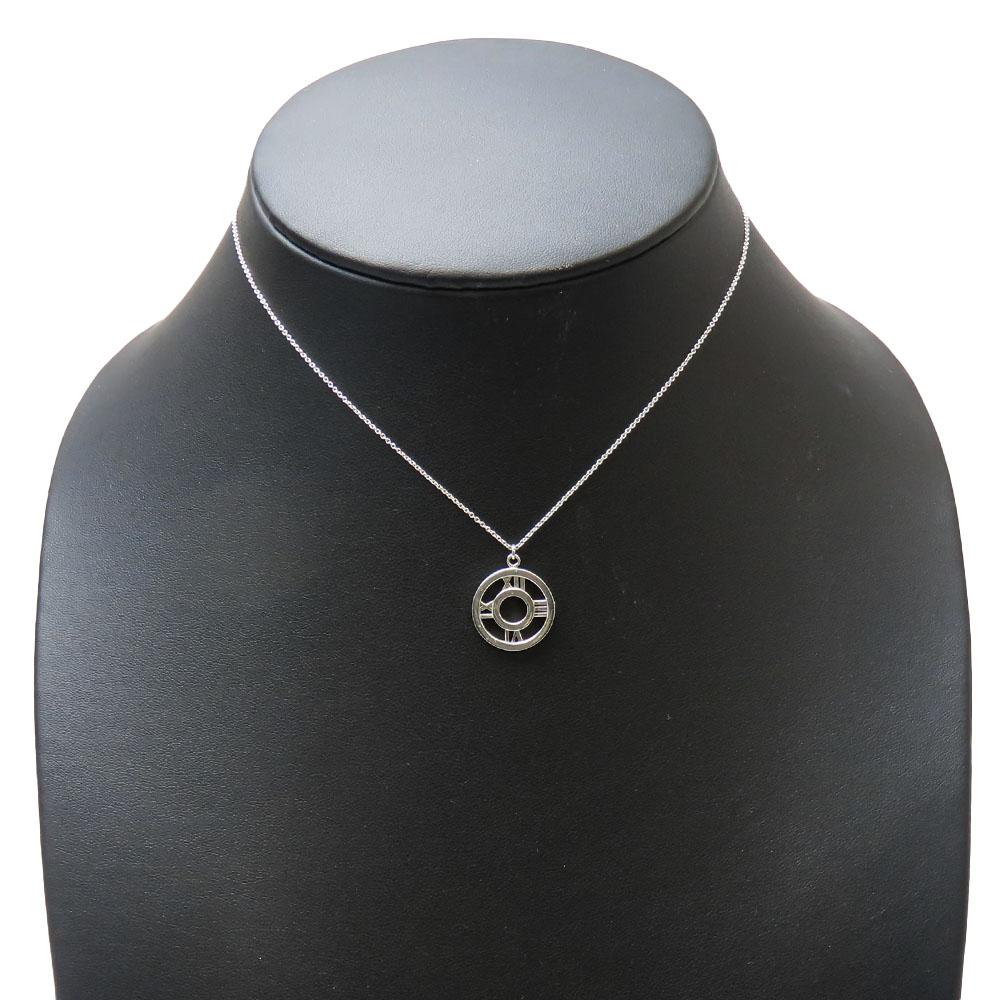Used TIFFANY&Co. Necklace Atlas Open Medallion Silver925 3.8g Silver Accessories