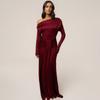 European and American Women's Clothing New Light Luxury Sexy Off-the-shoulder Streamer Dress Skirt Fashion Temperament Slim Dinner Dress Women