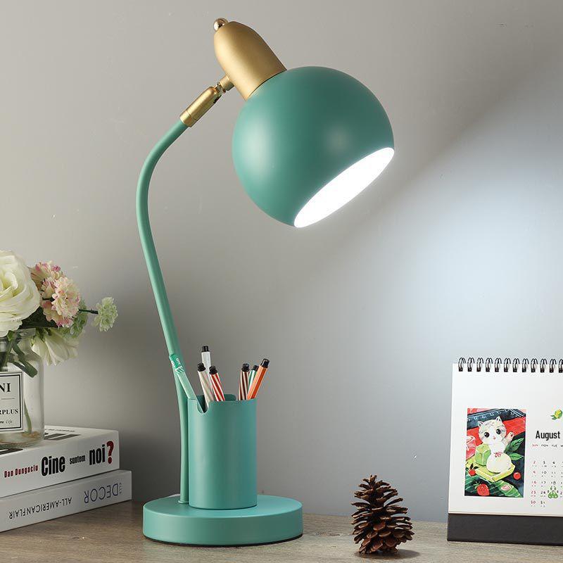 Nordic Creative Pen Holder Desk Lamp for Eye Protection and Bedroom/Study Use.