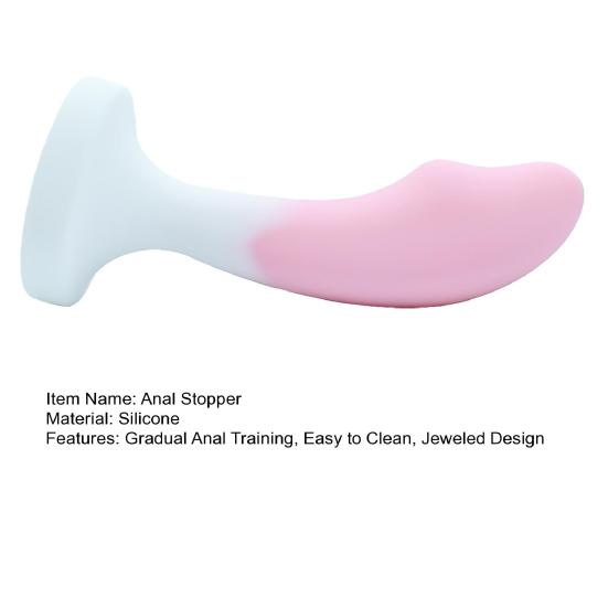 Silicone Anal Stopper Jeweled Butt Stopper Adult Sex Toy Personal Anal Trainer Toy for Couples Beginners Women Men
