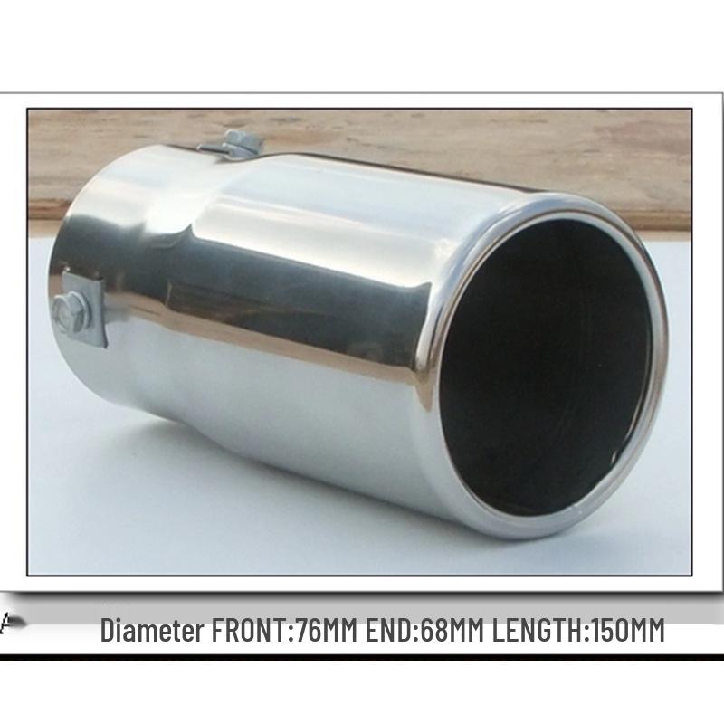 A6 Stainless Steel Slant Mouth Tailpipe Exhaust Decoration