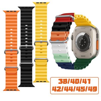 Ocean pasek na pasek do Apple watch 49mm 45mm 44mm 40mm 41mm 42mm 49 45mm silikonowa bransoletka correa iWatch Ultra serie 7 6 3 se 8