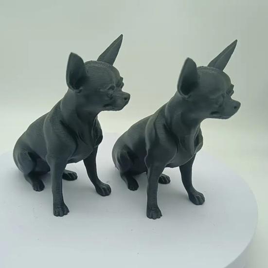 3D Printed Chihuahua Figurine, Modern Black Dog Statue, Plastic Puppy Sculpture for Desk Decoration, Gift for Pet Lovers