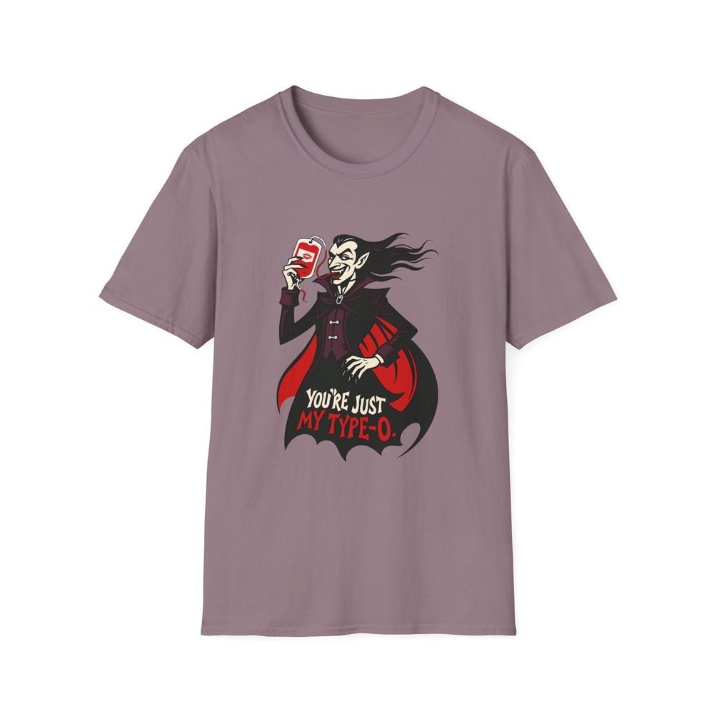

Unisex Softstyle T-Shirt Sly Vampire Blood Bag Cape Swirl Halloween Pun Fall 2XL