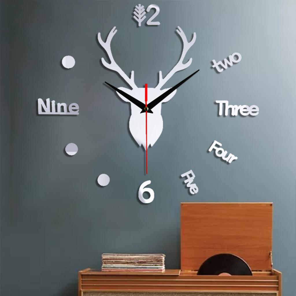 Deer Head Large Wall Clock