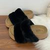 Fashion Flats Women Slippers Fur Fashion Cozy Shoes Autumn Dress Designer Woman Cotton Shoes 2025 New Dress Short Plush Zapatos Mujer
