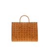 MCM Monogram Print Commuter Tote Shopping Bag Shoulder Crossbody Leather Handbag Large Women Tote Brown Cognac MWTCSBO02CO001