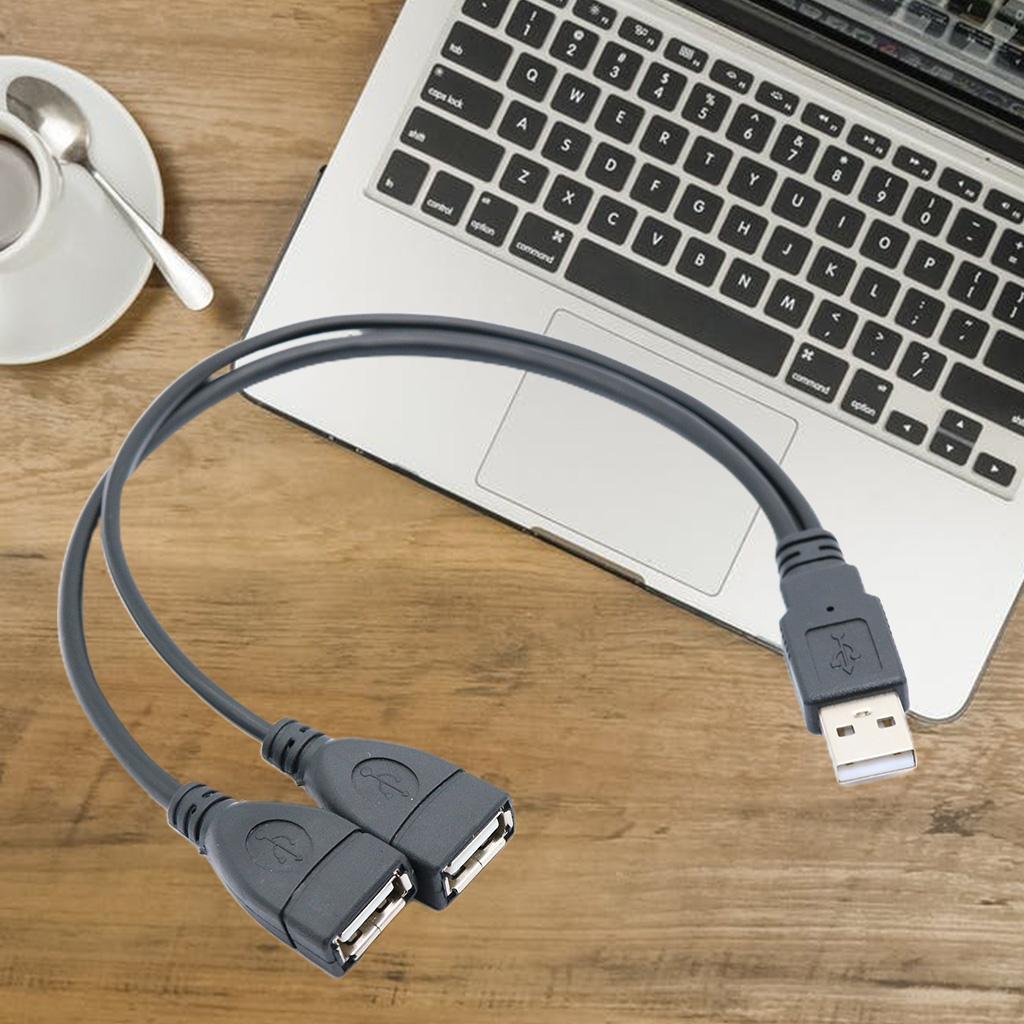 High Efficicency Data Transmission Cable 30cm Length USB Splitter Y Cable for Computer Laptop Digtal Products