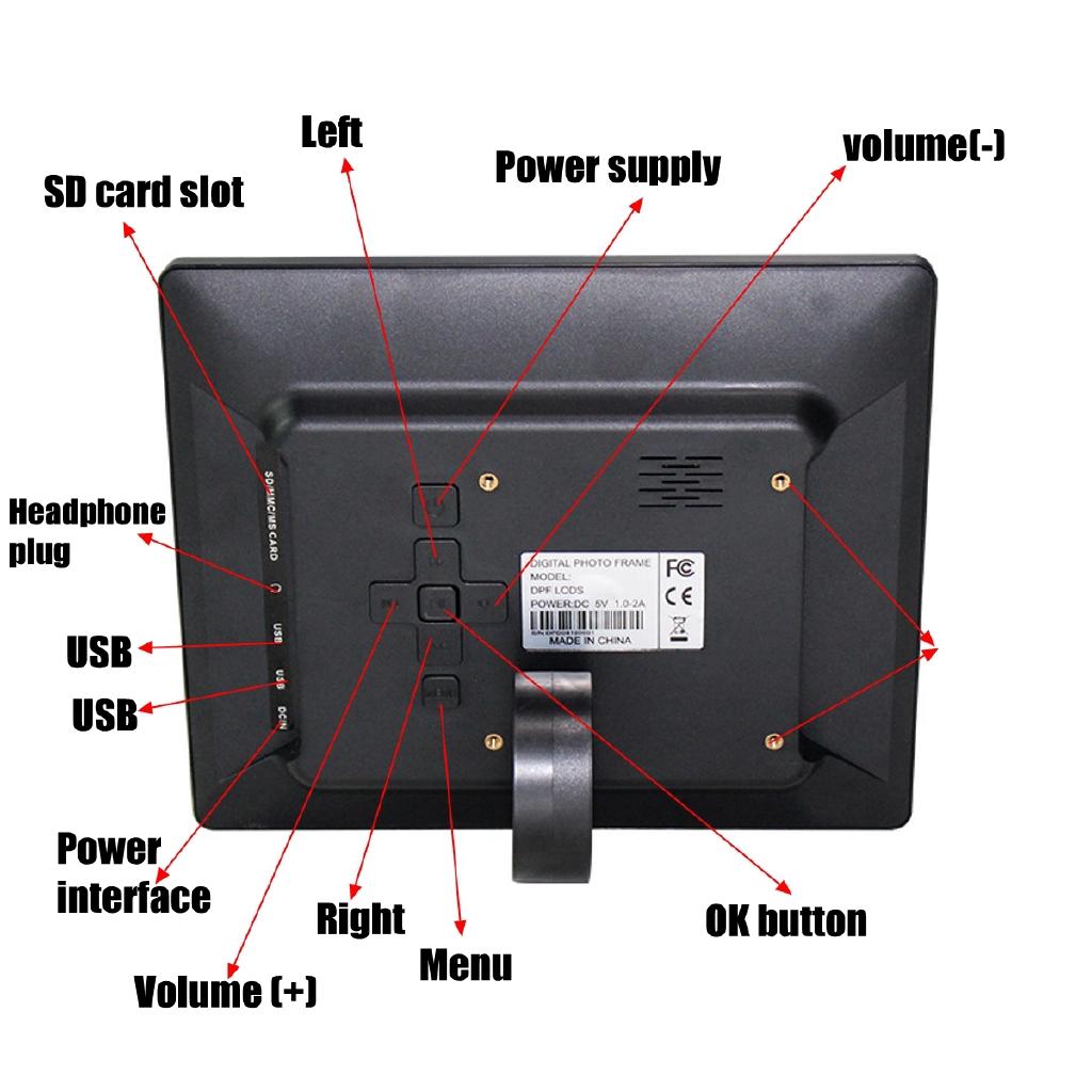 White/Black Remote Control Digital 8'' LED Calendar Clock Alarm Large Letter Multimedia & travel home office Desk Clocks