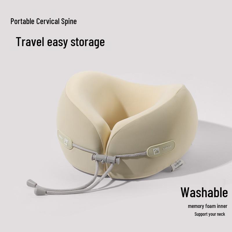 

Portable Memory Foam U-Shaped Neck Pillow for Long-Distance Travel and Airplane Sleep Support Single pillow бежевий