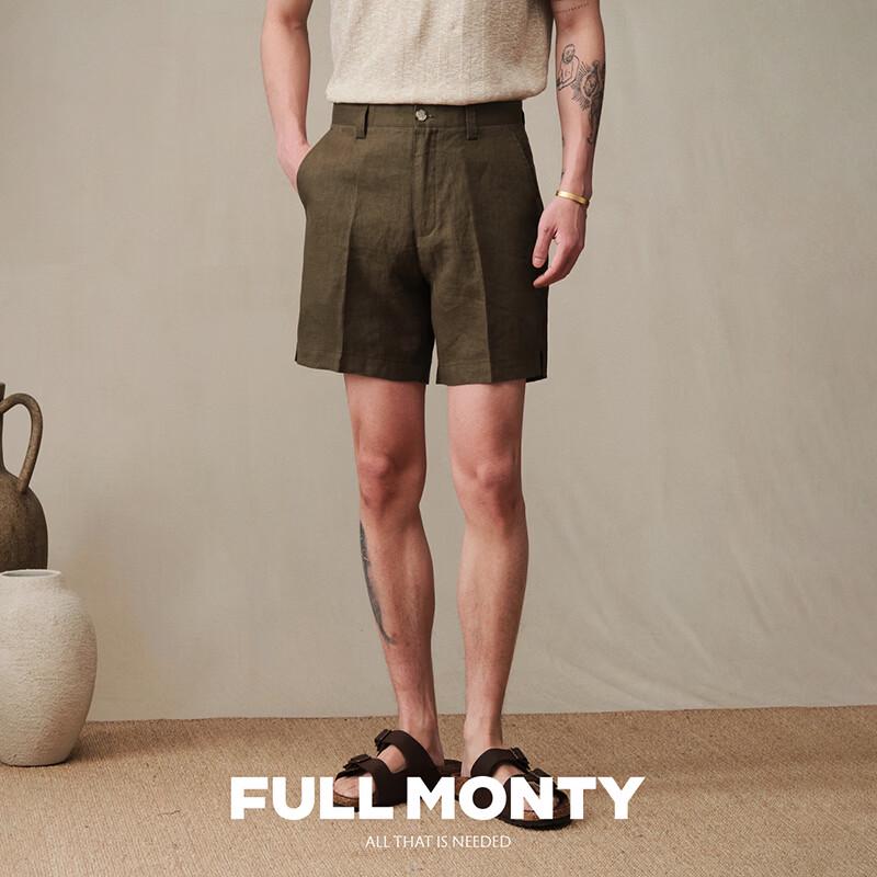 FULL MONTY Men s 100% Linen Loose Fit Casual Shorts L
