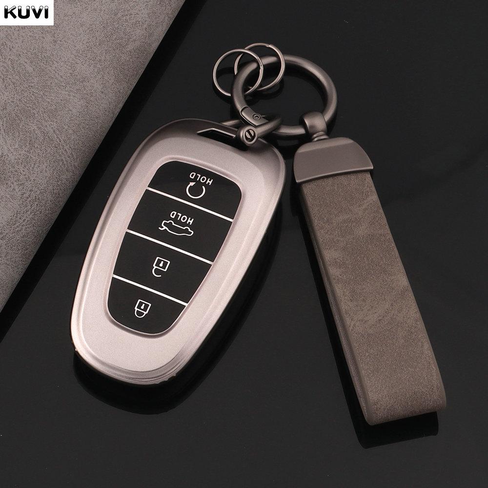 TPU Bilnøkkelholder Deksel For Hyundai Tucson Solaris Sonata Hybrid NEXO NX4 Santafe Dn8 4 knapper 2020 2021 2022 Tilbehør