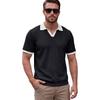 Men’s Short Sleeve Polo Shirt with Collar and Cuffs Lightweight Knitted Casual Top for Everyday Wear