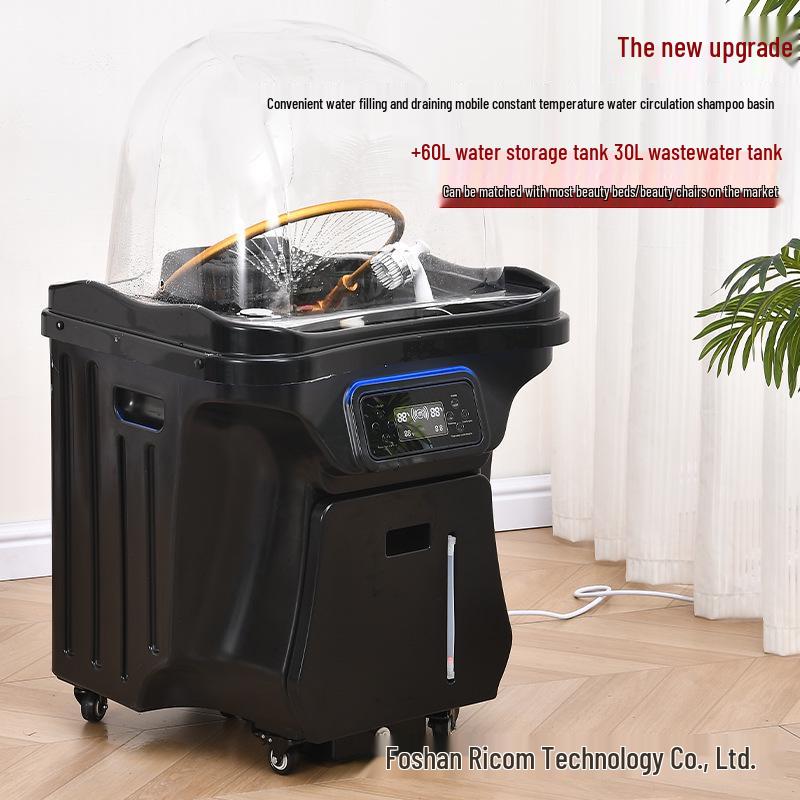 CNC Constant Temperature Shampoo Basin with Integrated Storage Tank and Steaming Hair Care Device
