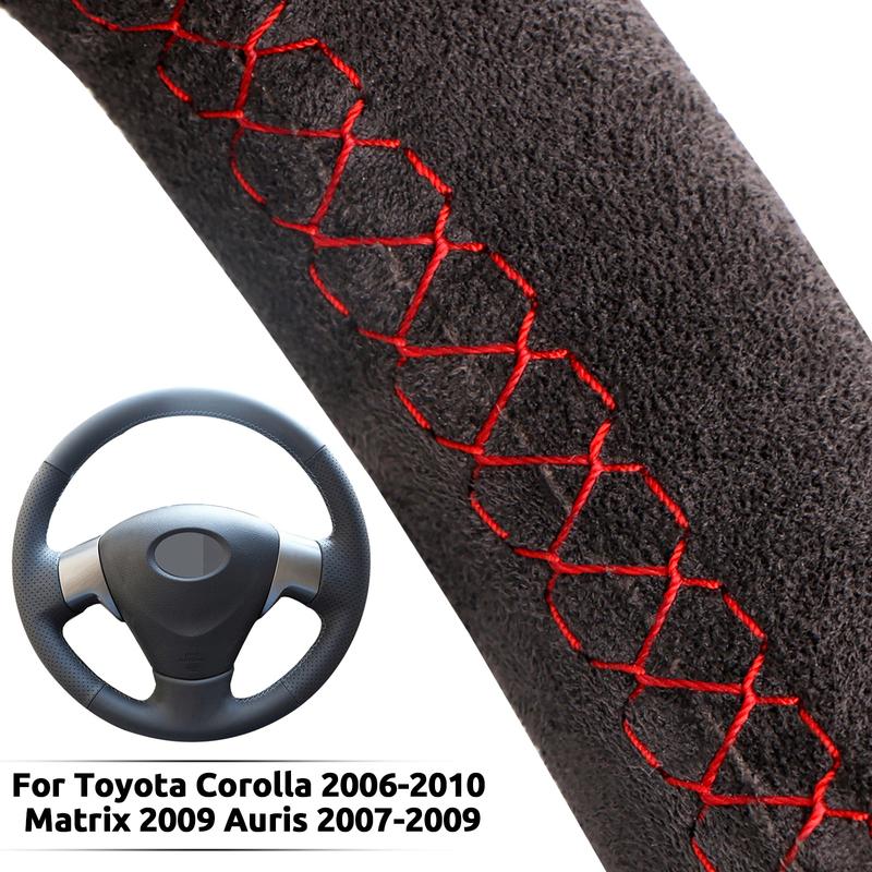 Suede Car Steering Wheel Cover For Toyota Corolla 2006-2010 Matrix 2009 Auris 2007-2009 Soft Leather Auto Accessories