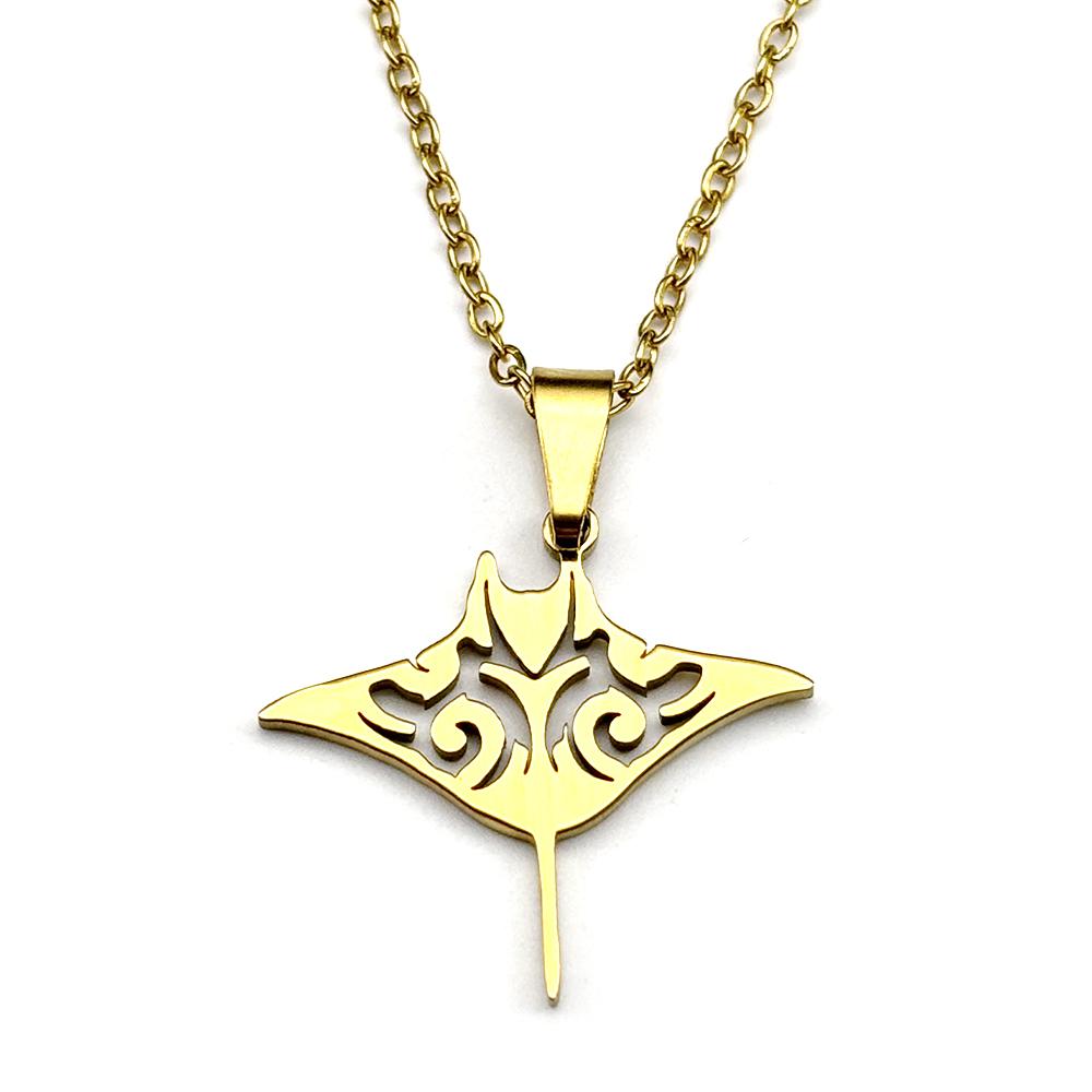 Lovely Devil Ray Fish Chain For Women Men Stainless Steel Silver Color Sea Marine Life Cute Animal Necklace Jewelry Gifts