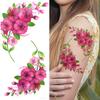 Blue Flower Temporary Tattoos For Women Girls Fake Peony Orchid Rose Tattoo Sticker Forearm Decoration Tatoo Paper Vine Planet