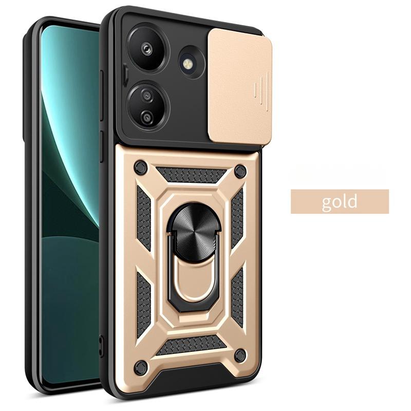 For Xiaomi Poco C65 Case Slide Camera Lens Armor Funda For Poxo Poko Pocco Little C65 C 65 4G Magnetic Holder Ring Protect Cover