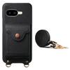For Google Pixel 9a Case Mirror Card Holder Litchi Texture Leather Phone Back Cover with Long Strap