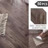 NINETAI Peel And Stick Floor Tile, 50pcs Vinyl Plank Wood Grain Look 11.81in*11.81in/48 Sq.Ft, Kitchen Mats For Floor