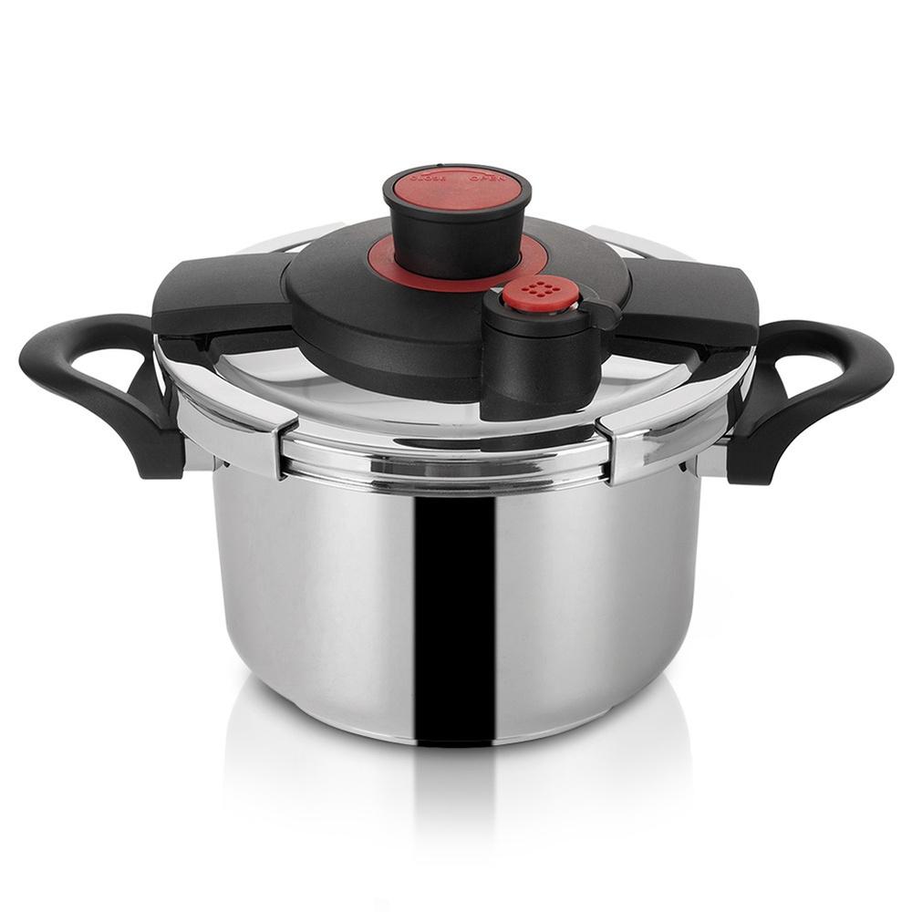 Stahl Schnellkochtopf mit automatischer Verriegelung STORM 5 l