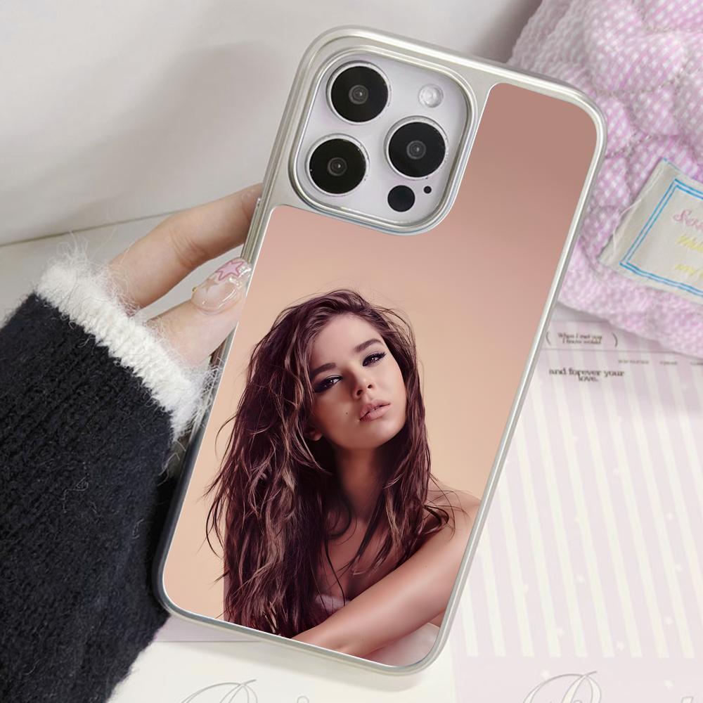 Hailee Steinfeld Silver Plating Mobile Phone Case for iPhone 17 16 15 14 13 12 11 Air Pro Max Plus Colorful Cover