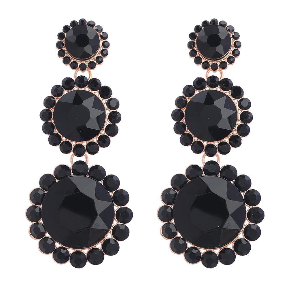 Women's Sparkling Geometric Earrings Round Diamond Earrings